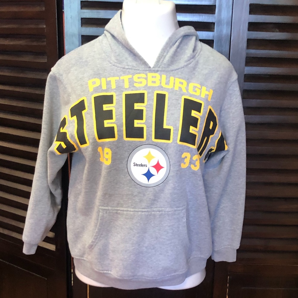 Pittsburgh Steelers NFL Team Apparel gray Women's Distressed Hoodie XL